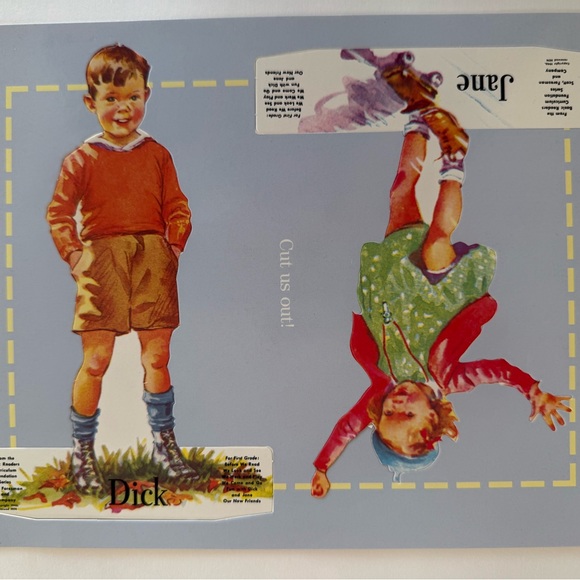 Growing Up With Dick and Jane American Dream Book with Sampler and Cut-out Dolls - Picture 11 of 12